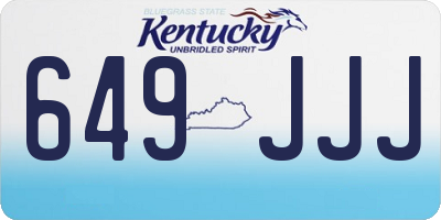 KY license plate 649JJJ