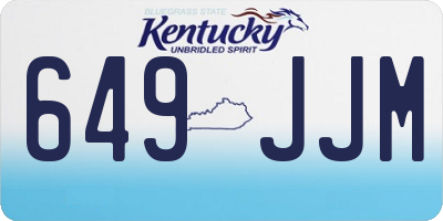 KY license plate 649JJM