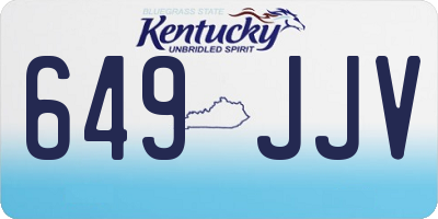 KY license plate 649JJV