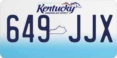 KY license plate 649JJX