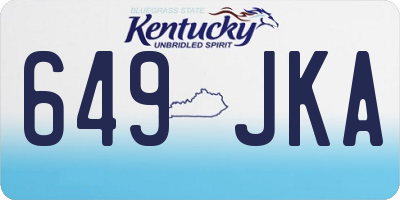KY license plate 649JKA