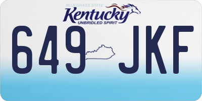 KY license plate 649JKF