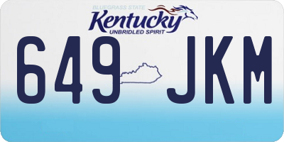 KY license plate 649JKM