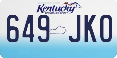 KY license plate 649JKO