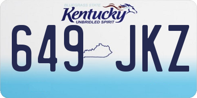 KY license plate 649JKZ