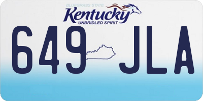 KY license plate 649JLA