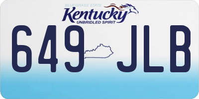 KY license plate 649JLB