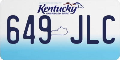 KY license plate 649JLC