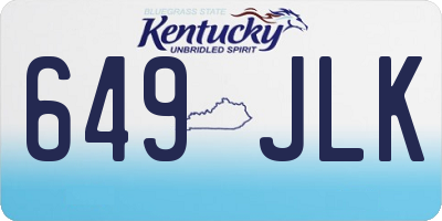 KY license plate 649JLK