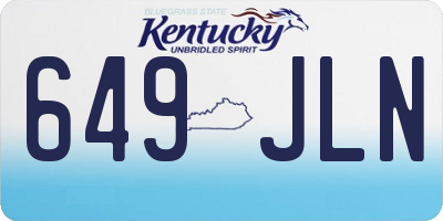 KY license plate 649JLN