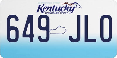 KY license plate 649JLO