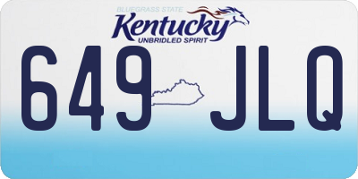 KY license plate 649JLQ