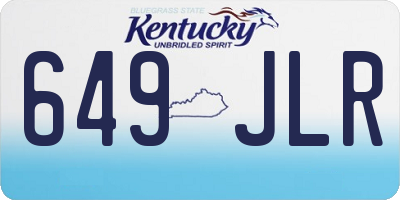 KY license plate 649JLR