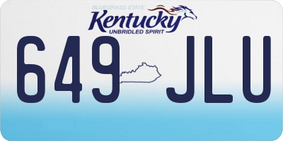 KY license plate 649JLU