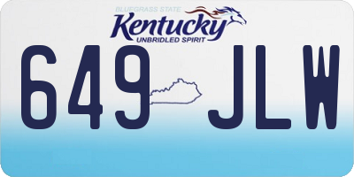 KY license plate 649JLW