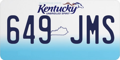 KY license plate 649JMS