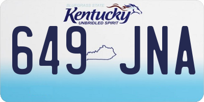 KY license plate 649JNA