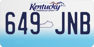 KY license plate 649JNB