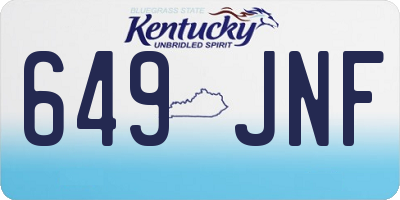 KY license plate 649JNF