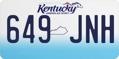 KY license plate 649JNH