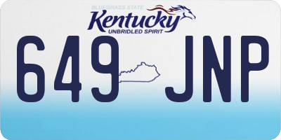 KY license plate 649JNP