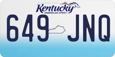 KY license plate 649JNQ