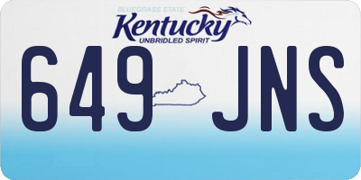 KY license plate 649JNS