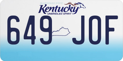 KY license plate 649JOF