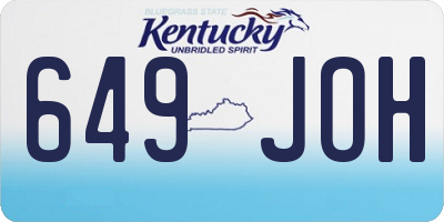 KY license plate 649JOH