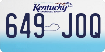 KY license plate 649JOQ