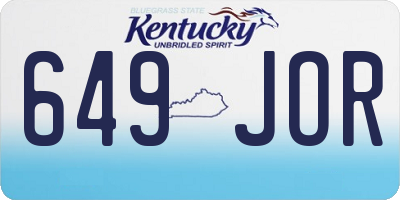 KY license plate 649JOR
