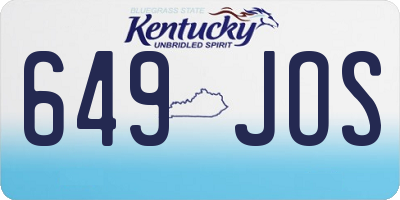 KY license plate 649JOS