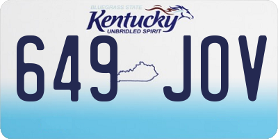 KY license plate 649JOV