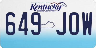 KY license plate 649JOW