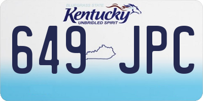 KY license plate 649JPC