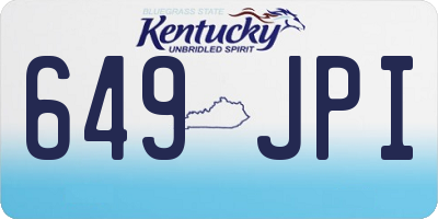 KY license plate 649JPI