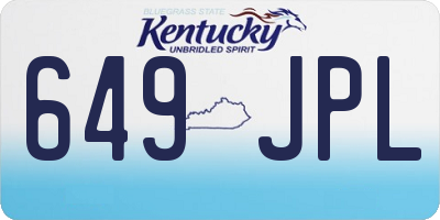 KY license plate 649JPL