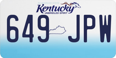 KY license plate 649JPW