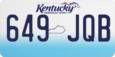 KY license plate 649JQB