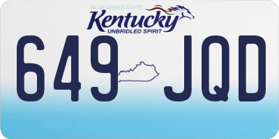 KY license plate 649JQD