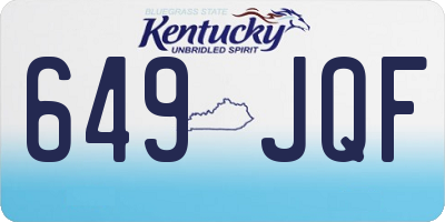 KY license plate 649JQF