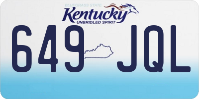 KY license plate 649JQL