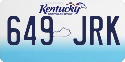 KY license plate 649JRK