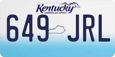 KY license plate 649JRL