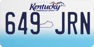 KY license plate 649JRN
