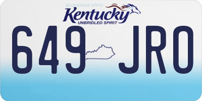 KY license plate 649JRO