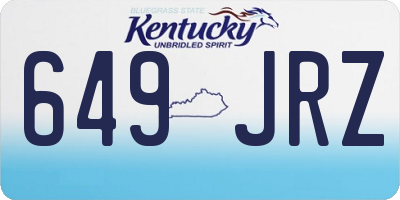 KY license plate 649JRZ