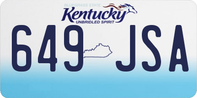 KY license plate 649JSA