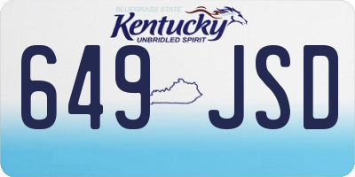 KY license plate 649JSD