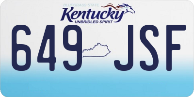 KY license plate 649JSF